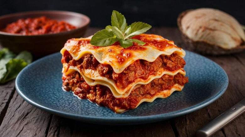 Lasagna on a plate