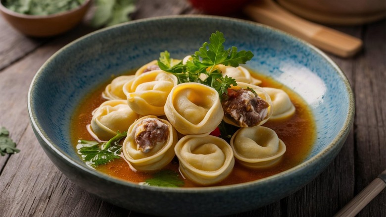 Tortellini in a bowl