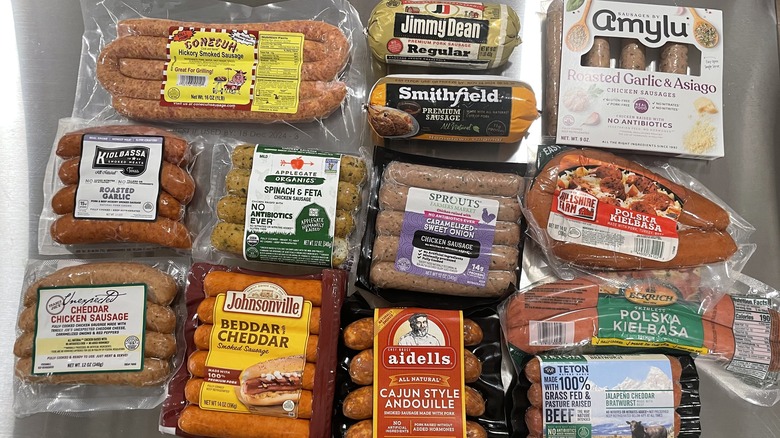 Assortment of sausage brands