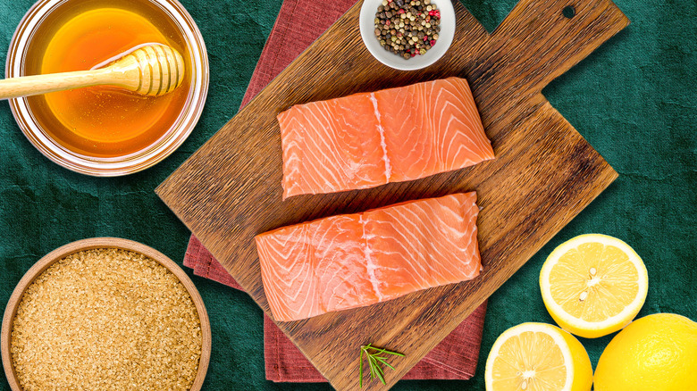 salmon fillets with seasonings