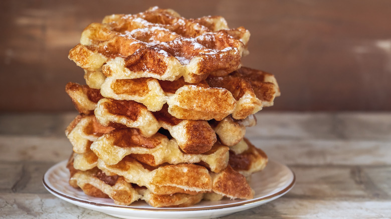 Stack of mini waffles