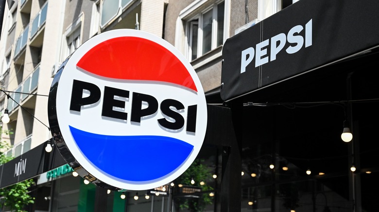 Large Pepsi sign on a restaurant