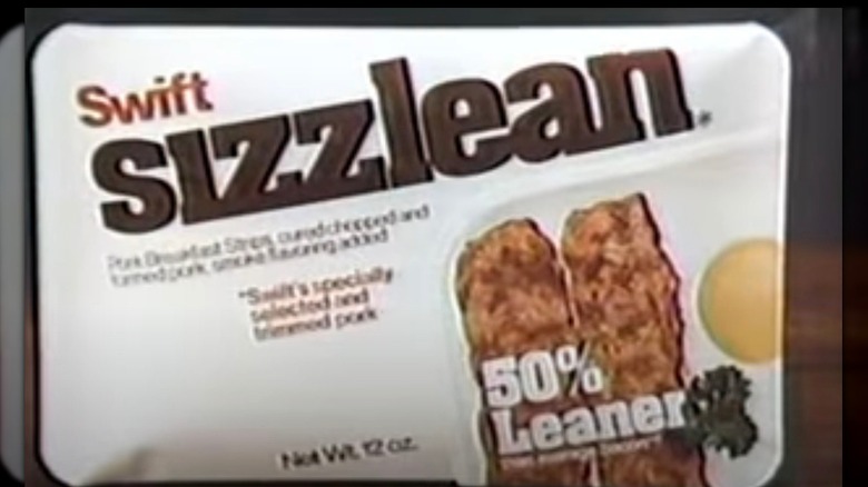 An old advertisement for Sizzlean from the 80s