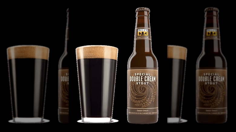 A glass and bottle of Bell's Brewery Special Double Cream Stout