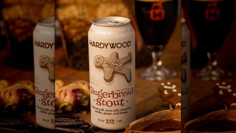 A can of Hardywood Gingerbread Stout on a table