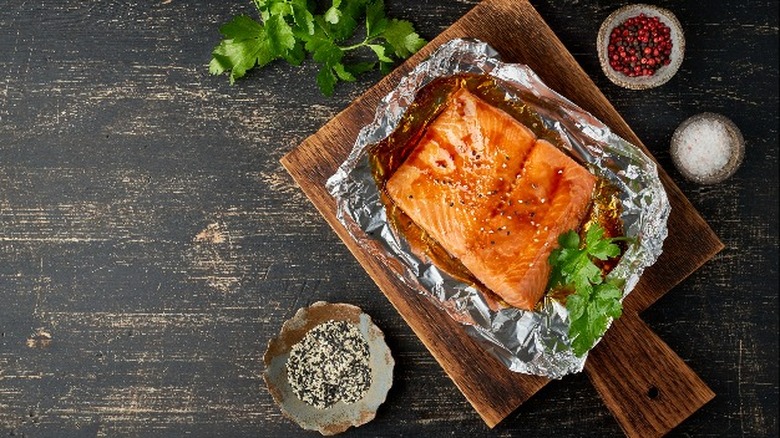 Salmon in foil pack