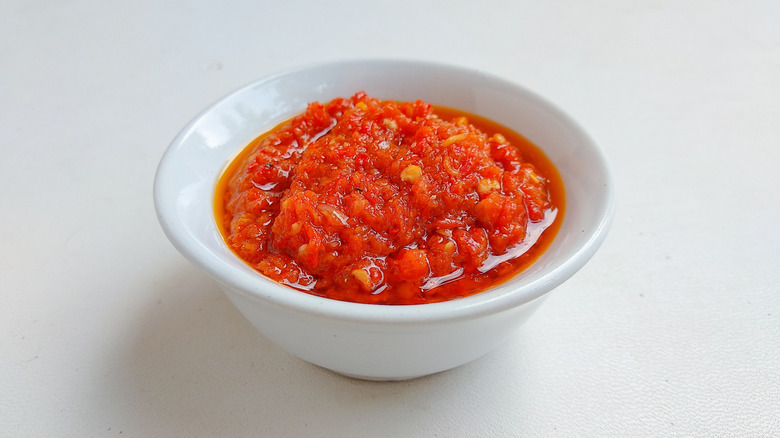 chili paste white background