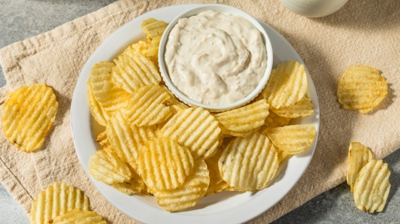 Plate of chips and dip