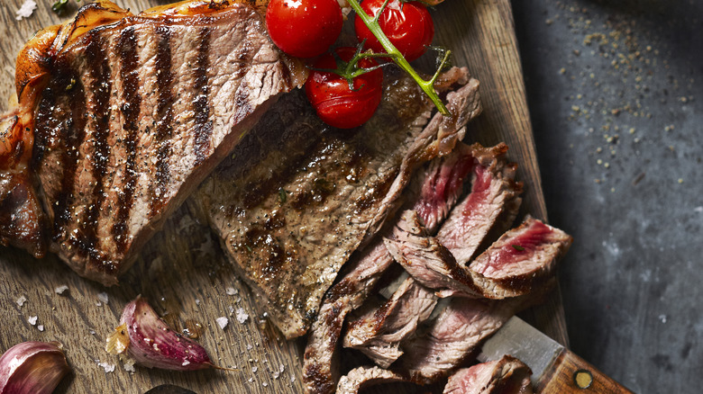 Steak on a cutting board