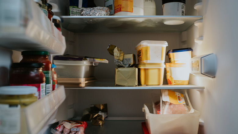 The inside of a refrigerator