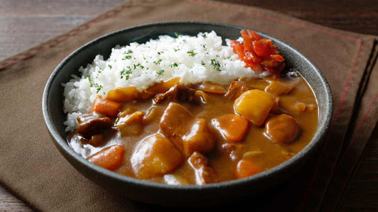 A bowl of Japanese curry and rice