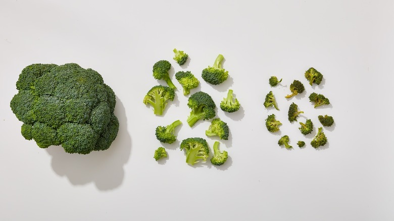 fresh, chopped, dehydrated broccoli