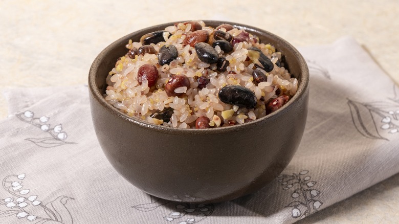 rice and beans in bowl