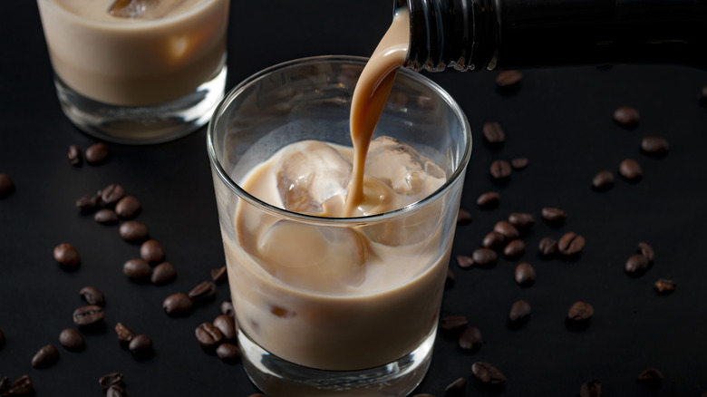 Irish cream being poured