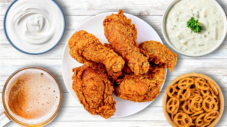 A batch of fried chicken