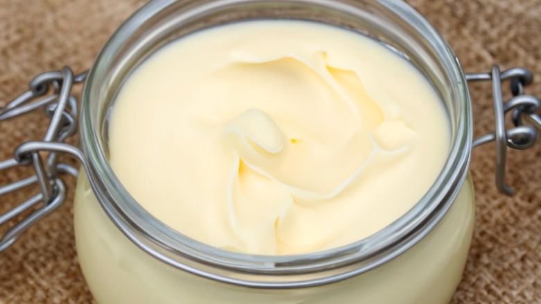 A jar of solid beef tallow