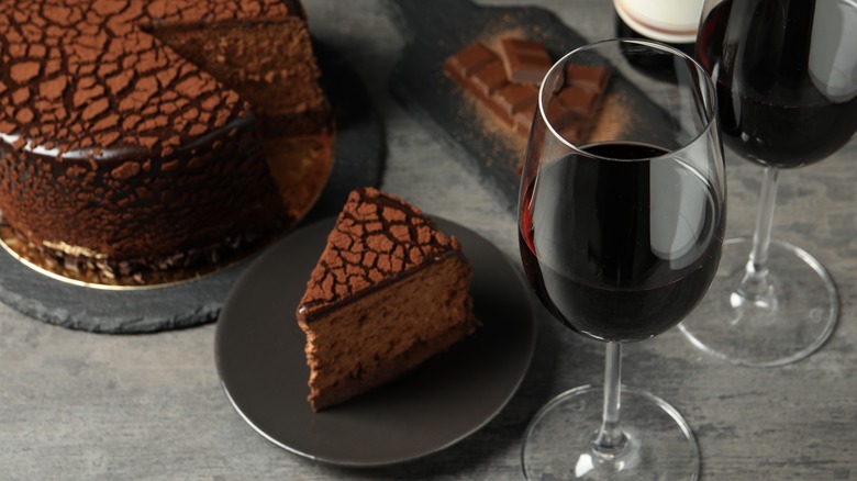 red wine and chocolate cake