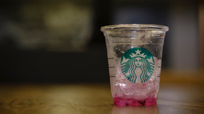 ice in Starbucks cup