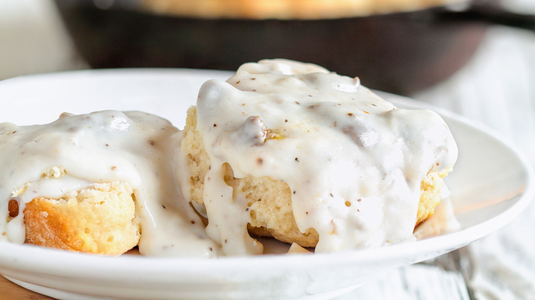 Plate of biscuits and gravy