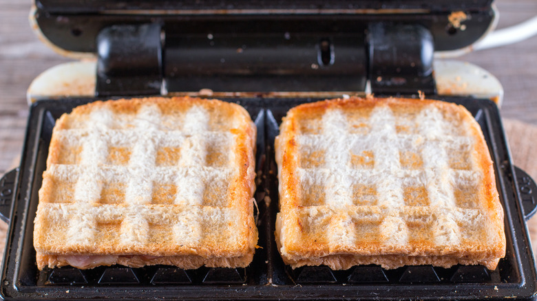 waffle iron grilled cheese