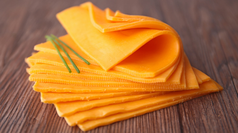 sliced cheese stack