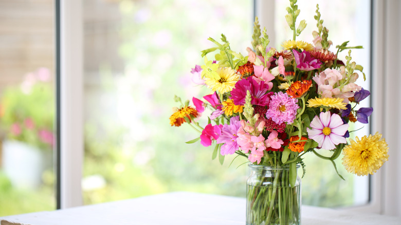 beautiful bouquet of summer flowers