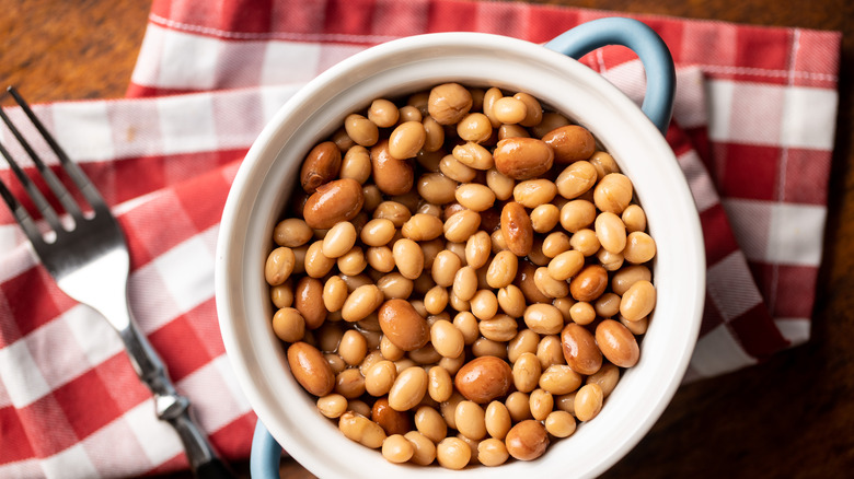 Canned beans in a bowl