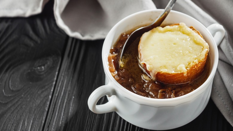 Bowl of French onion soup