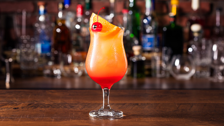 hurricane cocktail on the bar