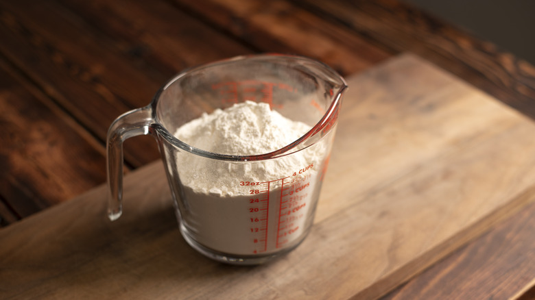 Flour in measuring cup