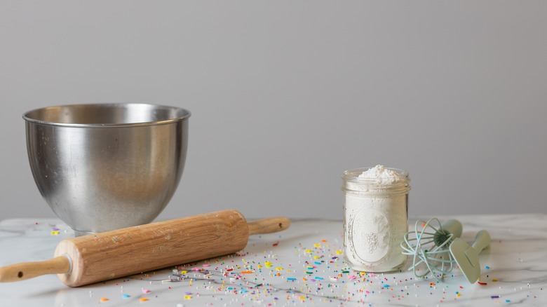 Baking supplies on a table