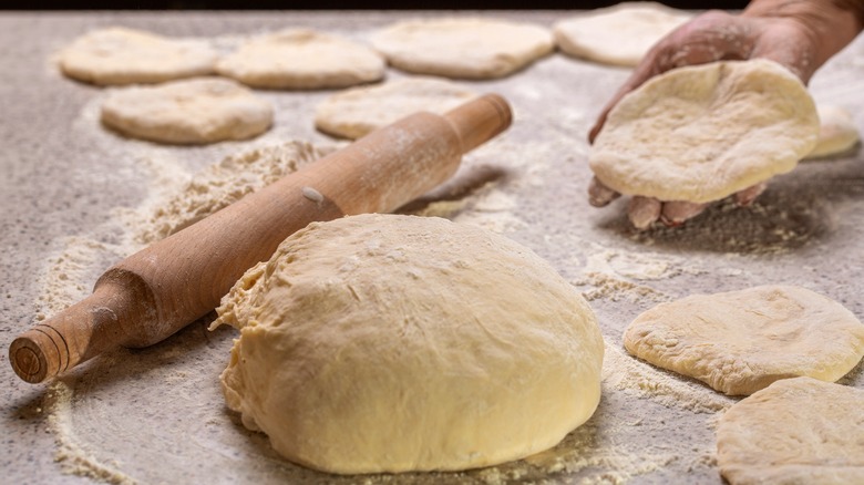 Dough and rolling pin