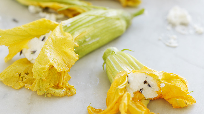 squash blossoms stuffed with cheese