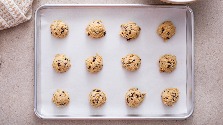 cookie dough on sheet pan