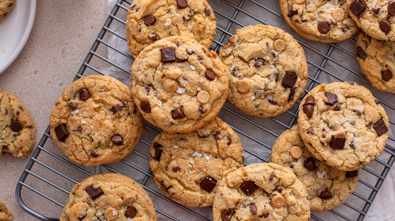 chocolate chip cookies sprinkled with sea salt