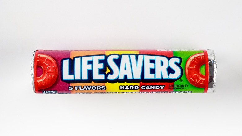 A roll of assorted-flavor Lifesavers candy