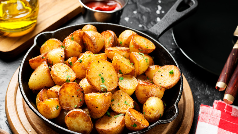 Potatoes in a skillet