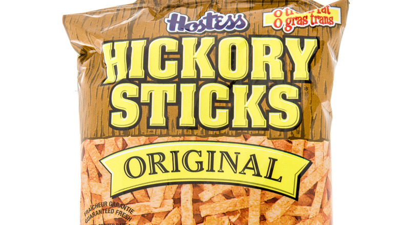 Bag of Hickory Sticks on white background