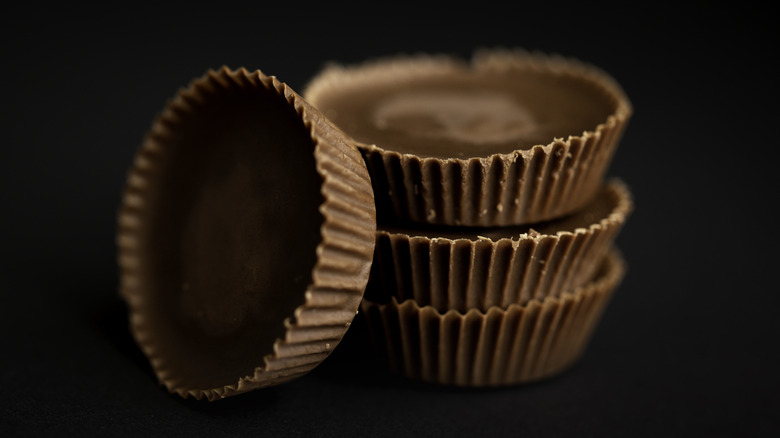 Reese's Cups on black background