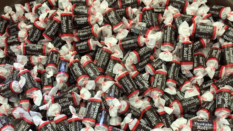 piles of Tootsie rolls