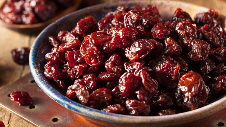 full bowl of dried cherries