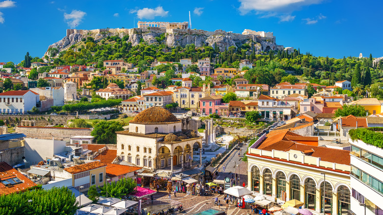 View of the Acropolis in Athens 