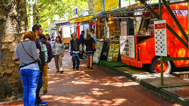 Food trucks downtown Portland, Oregon 