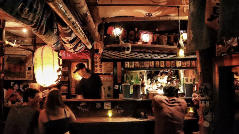 Interior of sake bar Decibel