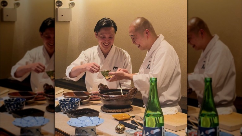 Chefs working at Icca NYC