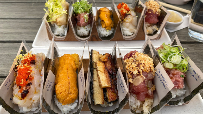 Assorted hand rolls from Nami Nori