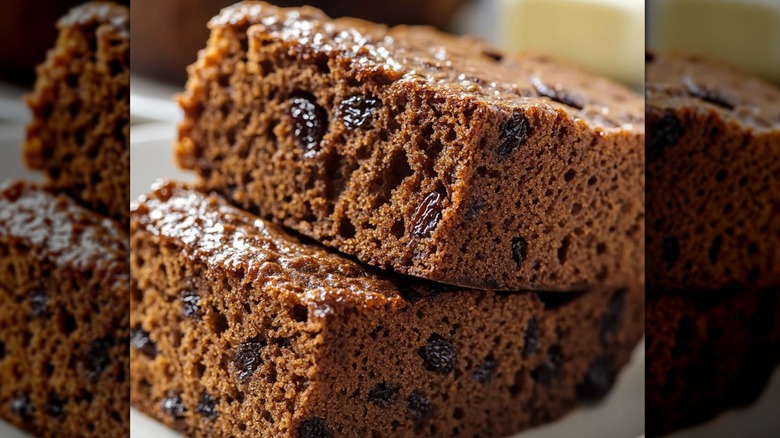 Boston brown bread with raisins