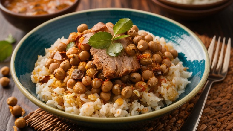 Hoppin John with rice