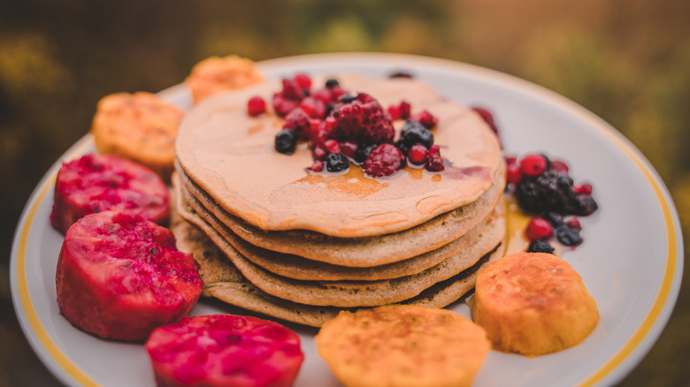 Pancakes with prickly pear