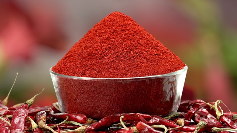 bright red chili powder